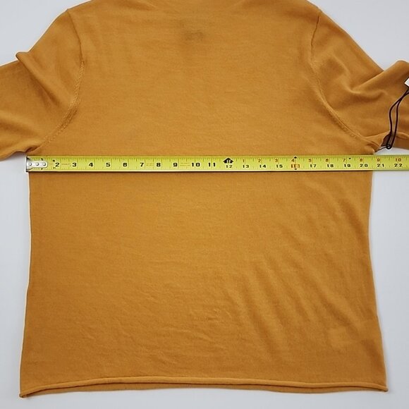 Nicole Miller Women's 100% Extra Fine Merino Wool Mock Neck Mustard Top Size XL - Picture 7 of 8